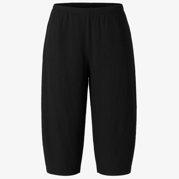 Terra & Sky Wide Leg Crop Pants Black 1X (16W–18W) Cotton Blend - Picture 1 of 9